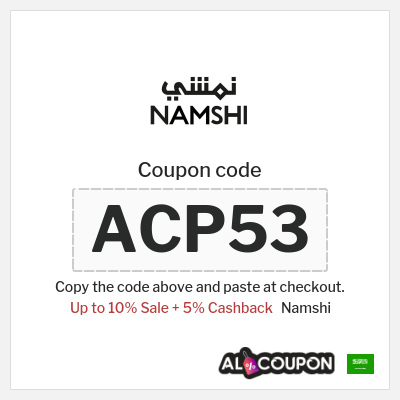 Coupon for Namshi (ACP35) Up to 10% Sale + 5% Cashback