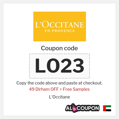 Coupon for L'Occitane (LO23) 49 Dirham OFF + Free Samples