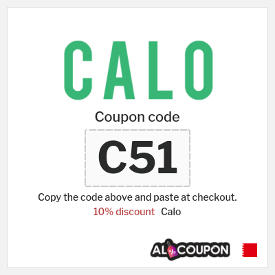 Calo Coupon (C51) Calo discount code Bahrain