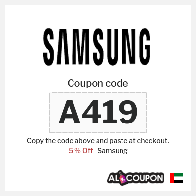 Samsung Coupon (A419) Samsung Promotion Code UAE