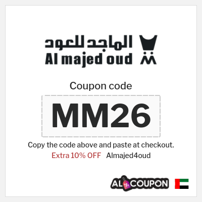 Coupon for Almajed4oud (MM26) Extra 10% OFF