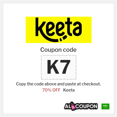 Coupon for Keeta (K7) 70% OFF