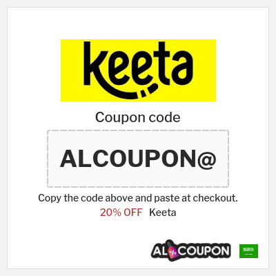 Coupon for Keeta (ALCOUPON@) 20% OFF