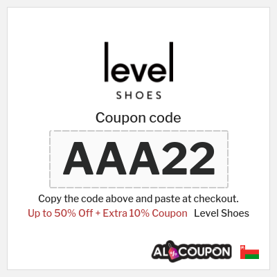 Coupon for Level Shoes (AAA22) Up to 50% Off + Extra 10% Coupon