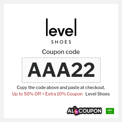 Coupon for Level Shoes (AAA22) Up to 50% Off + Extra 10% Coupon