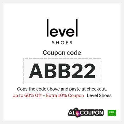 Coupon for Level Shoes (ABB22) Up to 60% Off + Extra 10% Coupon