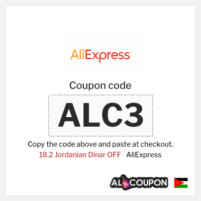 Coupon for AliExpress (ALC3) 18.2 Jordanian Dinar OFF
