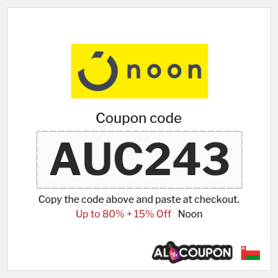 Coupon for Noon (AUC243) Up to 80% + 15% Off