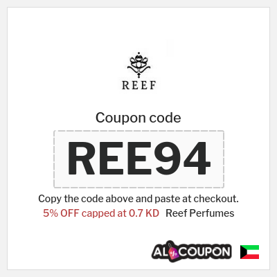 Coupon for Reef Perfumes (REE94) 5% OFF capped at 0.7 KD