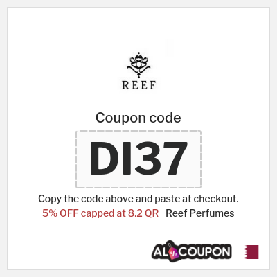 Coupon for Reef Perfumes (DI37) 5% OFF capped at 8.2 QR