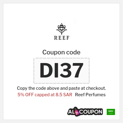 Coupon for Reef Perfumes (DI37) 5% OFF capped at 8.5 SAR