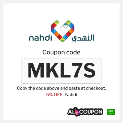 Coupon for Nahdi (MKL7S) 5% OFF
