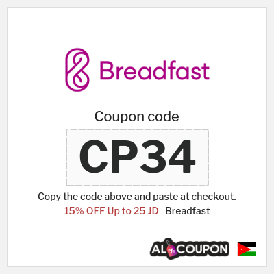 Breadfast Coupon (CP34) Breadfast Coupon Code Jordan