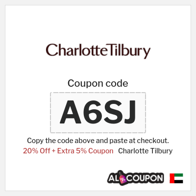 Coupon for Charlotte Tilbury (A6SJ) 20% Off + Extra 5% Coupon