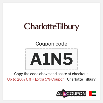 Coupon for Charlotte Tilbury (A1N5) Up to 20% Off + Extra 5% Coupon