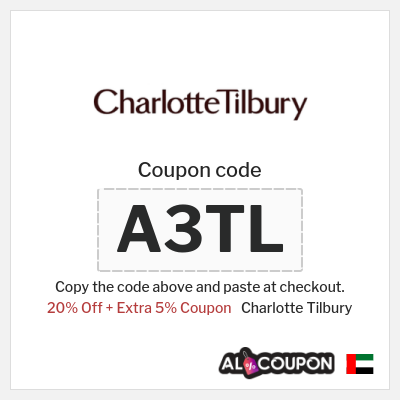 Coupon for Charlotte Tilbury (A3TL) 20% Off + Extra 5% Coupon
