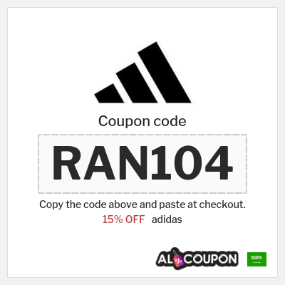Coupon for adidas (RAN104) 15% OFF