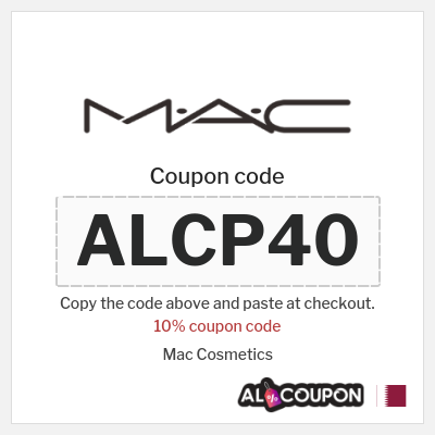 Coupon for Mac Cosmetics (ALCP40) 10% coupon code