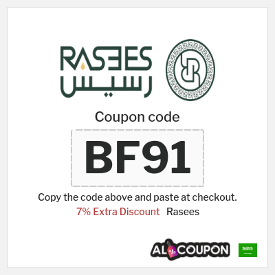 Coupon for Rasees (BF91) 7% Extra Discount