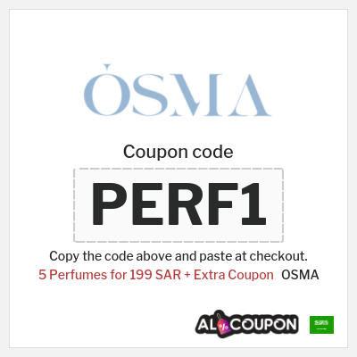 Coupon for OSMA (PERF1) 5 Perfumes for 199 SAR + Extra Coupon
