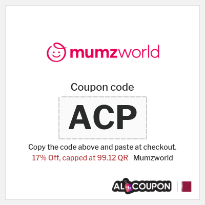 Coupon for Mumzworld (ACP) 17% Off, capped at 99.12 QR