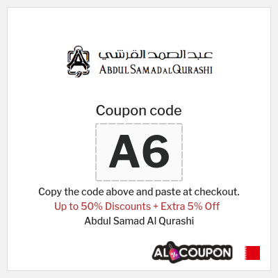 Coupon for Abdul Samad Al Qurashi (A6) Up to 50% Discounts + Extra 5% Off