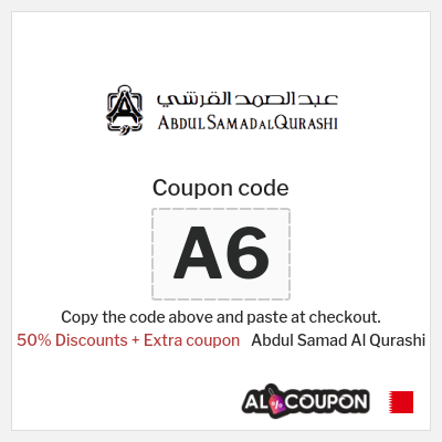 Coupon for Abdul Samad Al Qurashi (A6) 50% Discounts + Extra coupon