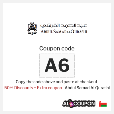Coupon for Abdul Samad Al Qurashi (A6) 50% Discounts + Extra coupon