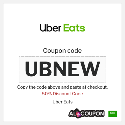 Coupon discount code for Uber Eats 50% Off first order