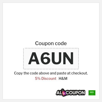 H&M Coupon (ALPI) H&M Coupon Code KSA