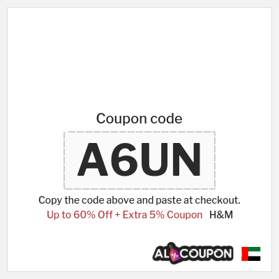 Coupon for H&M (A6UN) Up to 60% Off + Extra 5% Coupon