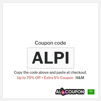 H&M Coupon (ALPI) H&M Saudi National Day Deals 2026
