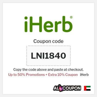 Coupon for iHerb (LNI1840) Up to 50% Promotions + Extra 10% Coupon