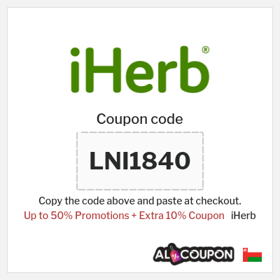 Coupon for iHerb (LNI1840) Up to 50% Promotions + Extra 10% Coupon