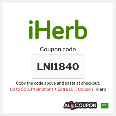 Coupon for iHerb (LNI1840) Up to 50% Promotions + Extra 10% Coupon