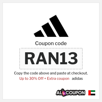 Coupon for adidas (RAN13) Up to 30% Off + Extra coupon