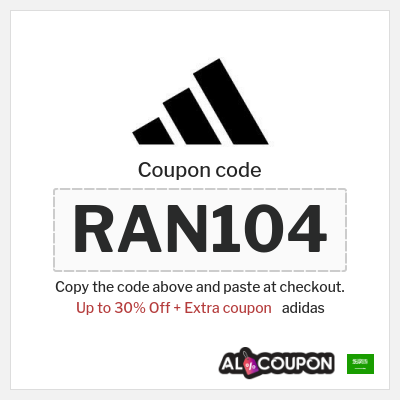 Coupon for adidas (RAN104) Up to 30% Off + Extra coupon
