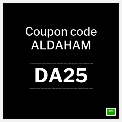 Coupon for ALDAHAM (DA25) 20% Off + Extra 5% Coupon