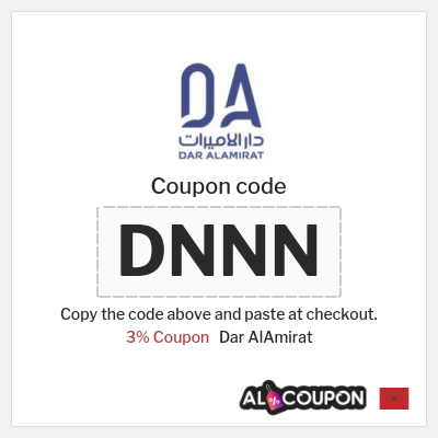 Dar AlAmirat Coupon (DNNN) Dar AlAmirat Coupon Code on All Items