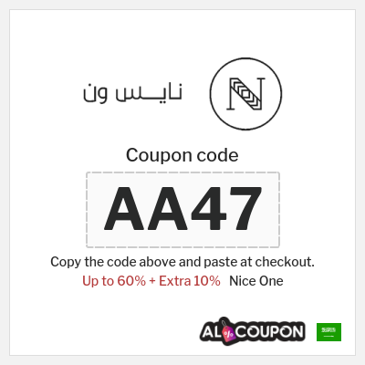 Coupon for Nice One (AA47) Up to 60% + Extra 10%