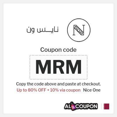 Coupon for Nice One (MRM) Up to 80% OFF + 10% via coupon