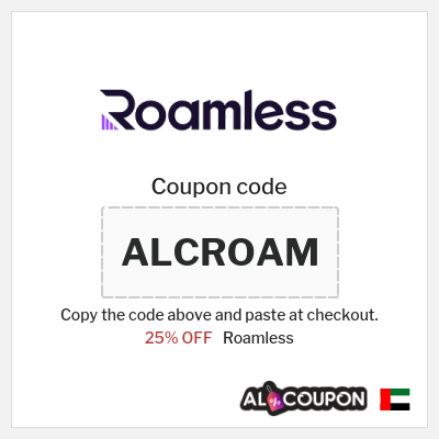 Coupon for Roamless (ALCROAM) 25% OFF
