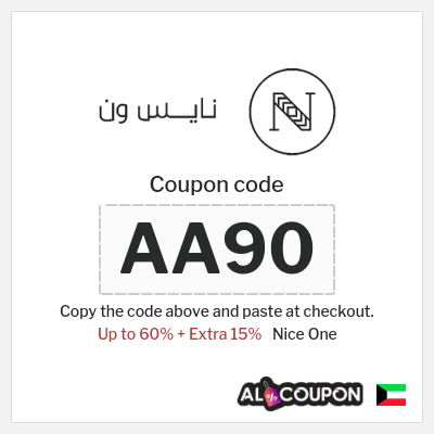 Coupon for Nice One (AA90) Up to 60% + Extra 15%