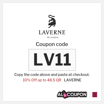 Coupon for LAVERNE (LV11) 10% Off up to 48.5 QR
