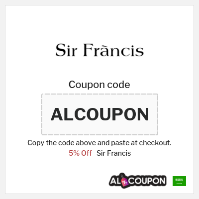 Coupon discount code for Sir Francis Verified 5% Coupon Codes