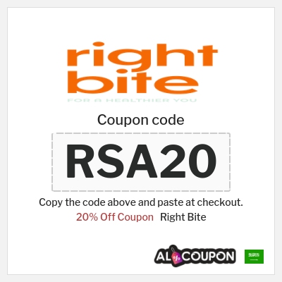 Coupon for Right Bite (RSA20) 20% Off Coupon