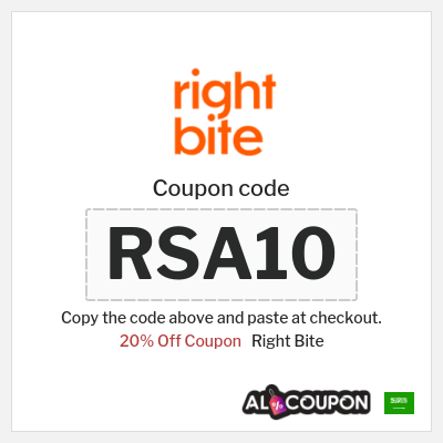 Coupon for Right Bite (RSA10) 20% Off Coupon