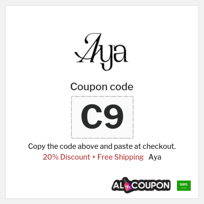 Coupon for Aya (C9) 20% Discount + Free Shipping