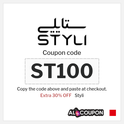 Coupon for Styli (ST100) Extra 30% OFF