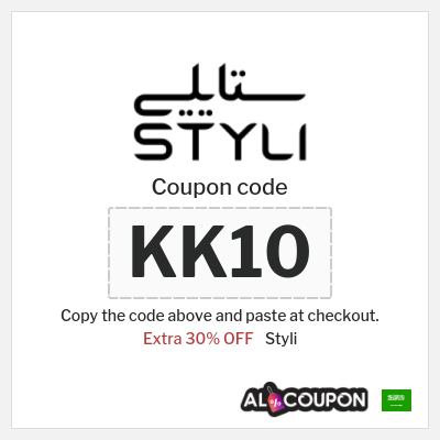 Coupon for Styli (KK10) Extra 30% OFF